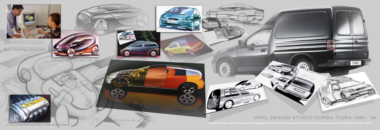 Im Opel Design Studio Corsa geschaffene Designs von Th. Clever