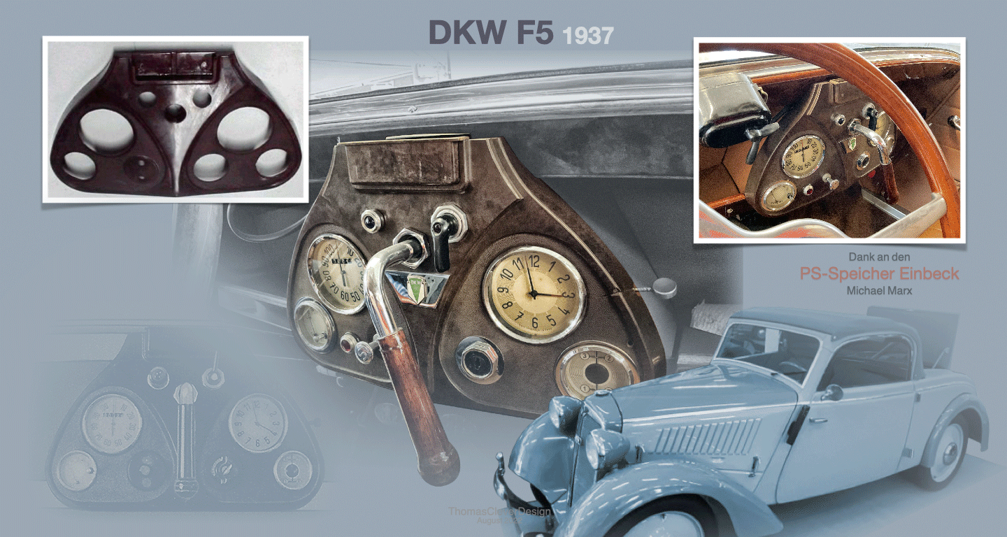Die DKW Armaturenbretter waren fast symmetrisch aufgebaut, um auch f�r die Rechtslenker verwendet werden zu k�nnen.