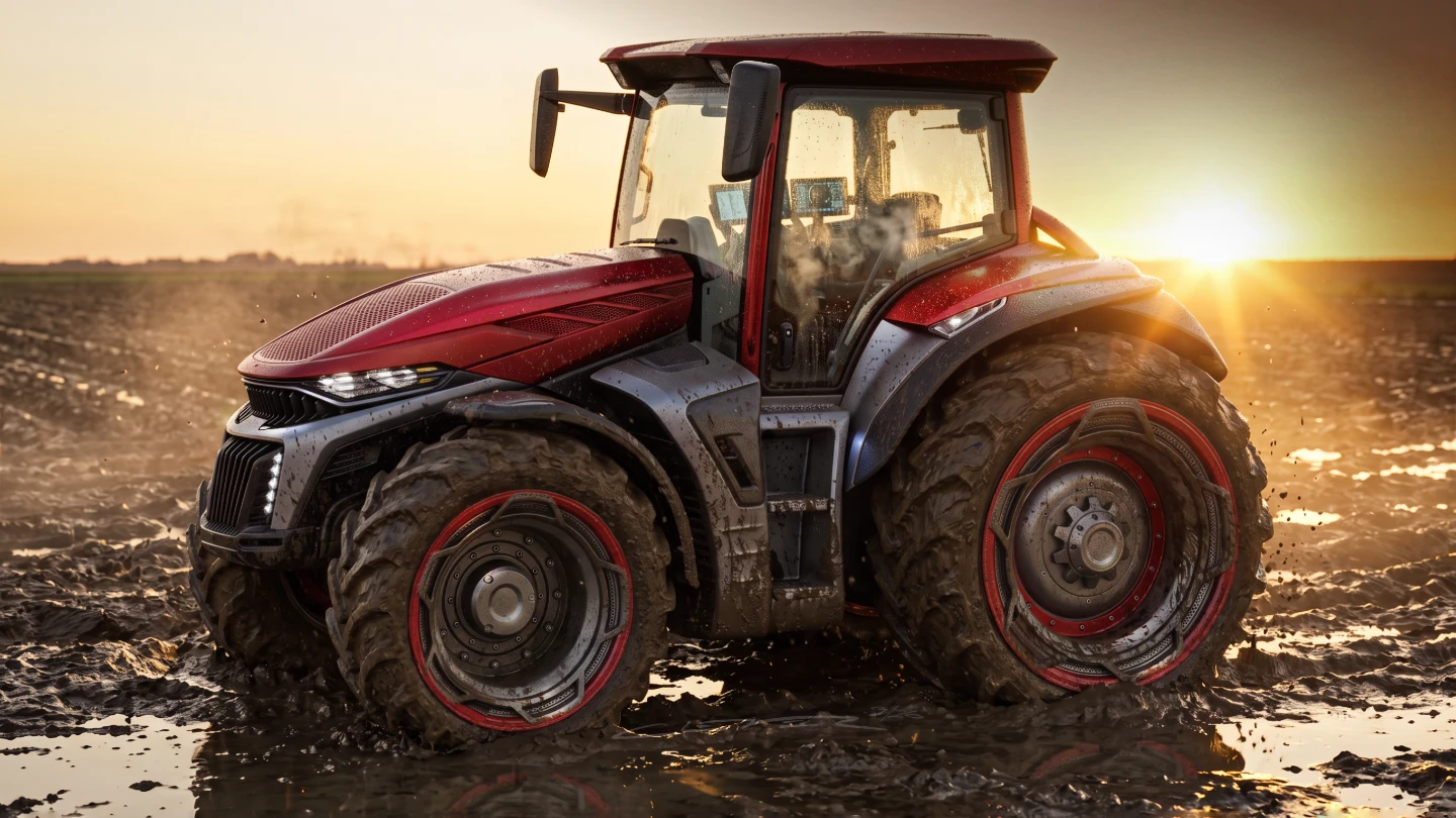 Traktor im Feld Rendering