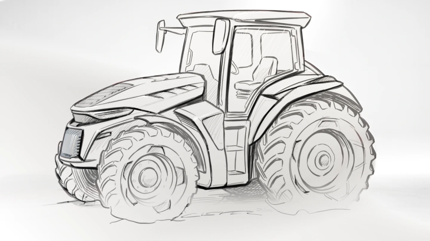 Traktor Skizze